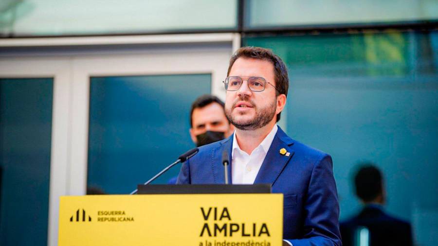 El vicepresidente de la Generalitat en funciones y candidato de ERC a la presidencia, Pere Aragonès. Foto: Arnau Car/E.P.