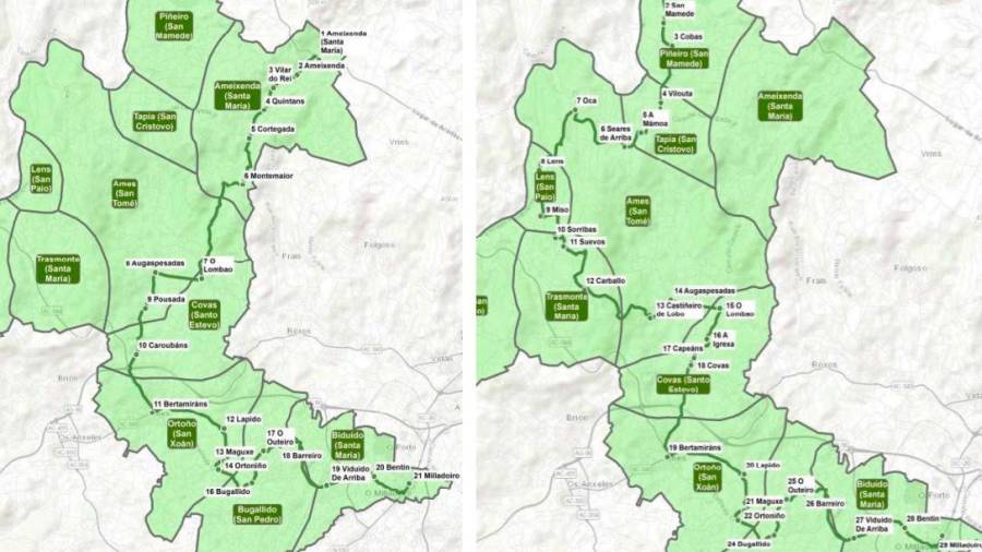 Las otras dos rutas propuestas para el AmesBus entre el rural y las urbes maianas. Foto: CDA