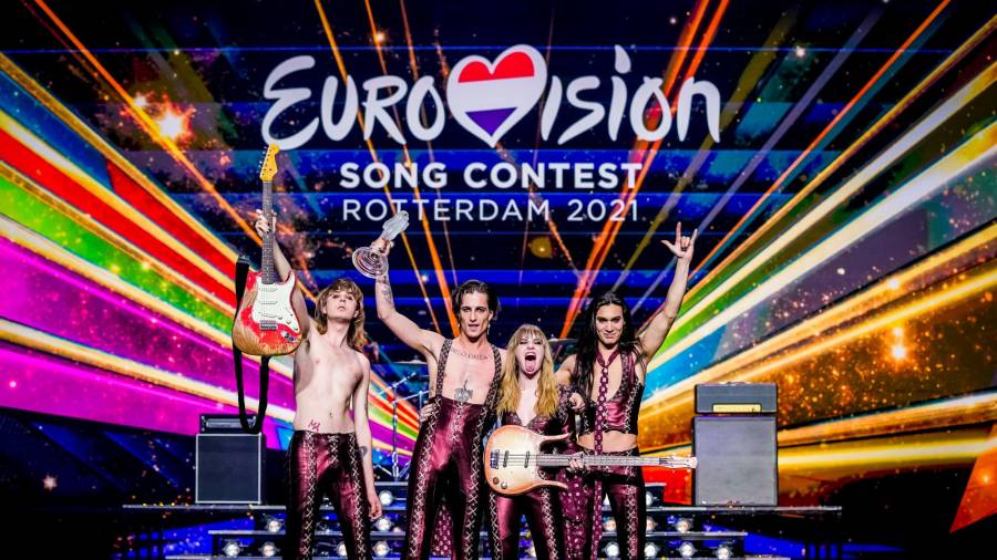La banda italiana Maneskin ganadores del Festival de Eurovisión. FOTO: E.P.