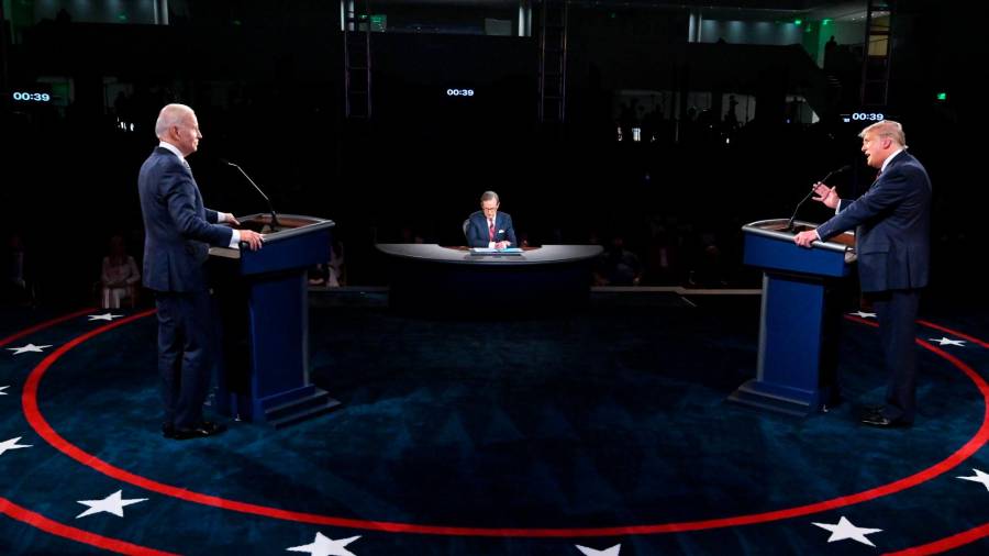 Biden y Trup en el debate. FOTO: EFE