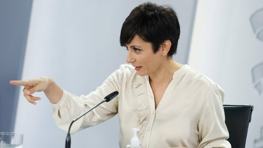 La portavoz del Gobierno, Isabel Rodríguez, en la rueda de prensa tras el Consejo de Ministros. Foto: E. Parra/E.P.