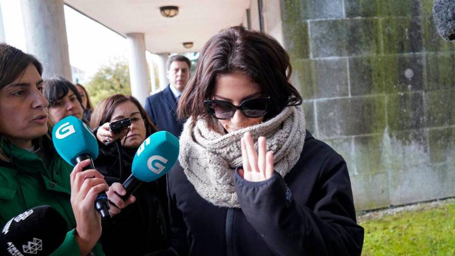 Valeria Quer, en los juzgados de Santiago durante el juicio por el asesinato de su hermana Diana. Foto: E.P.