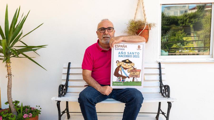 El libro filatélico puesto a la venta por Correos para los coleccionistas, coincidiendo con el Xacobeo 2021/2022. Foto: Correos