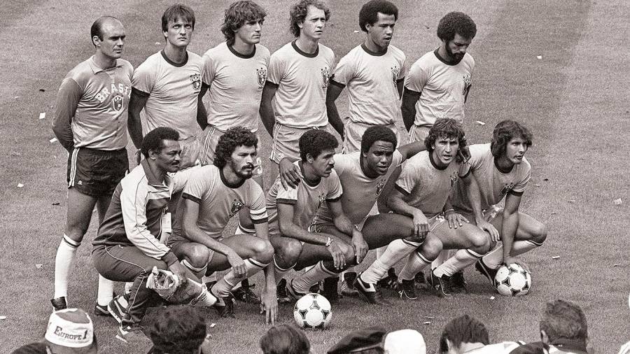 ONCE de la selección brasileña durante un partido de la Copa del Mundo de España, en 1982. Foto: Efe/Archivo