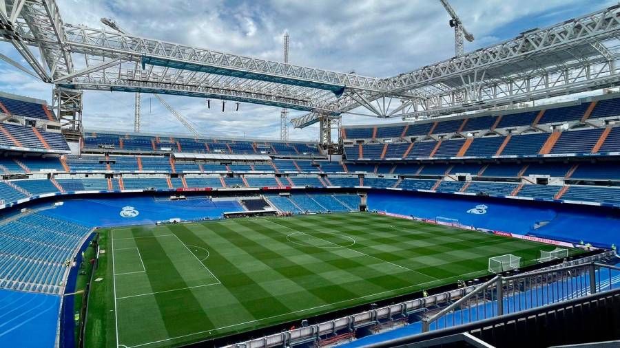 NUEVA CARA Imagen de ayer del estadio Santigo Bernabéu, en Madrid, tras su no acabada remodelación. Foto: Real Madrid
