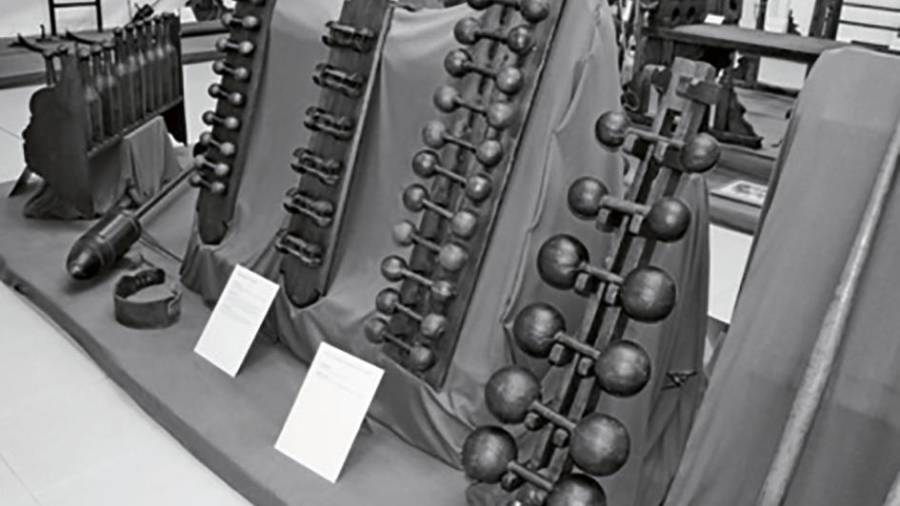 Las pesas del gimnasio de Poblador donde Cajal forjó su musculatura.