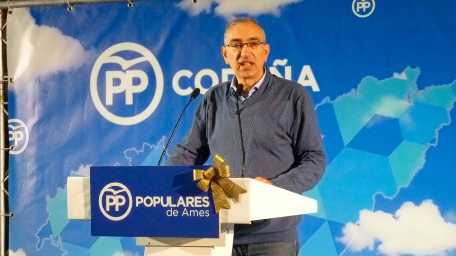 Foto de arquivo do voceiro do PP amesán, Ramón García Argibay, nunha intervención. Foto: CG