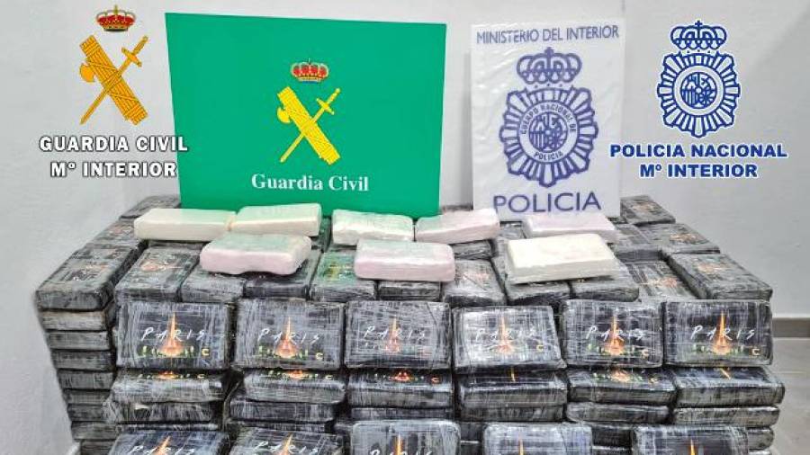CANARIAS. Cocaína incautada al lan Skaljari, la peligrosa mafia del narcotráfico originaria de Montenegro. Foto: M.I.