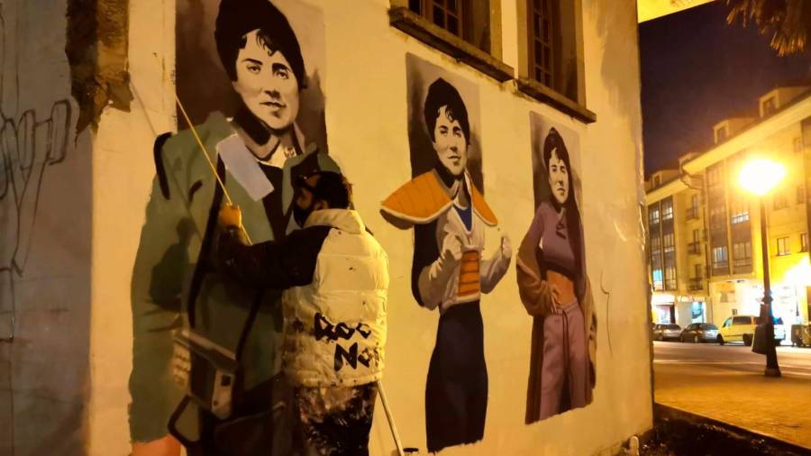 O novo mural de Yoseba MP en Bertamiráns. Foto: CDA