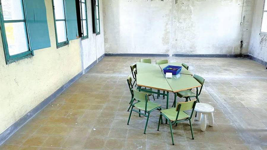 Estado de la última planta de la escuela de Casalonga, donde accedían los alumnos. Foto: CG