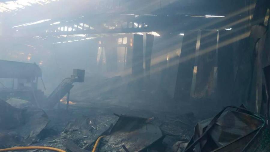 INTERIOR. Estado del interior de la planta tras el incendio. Foto: Cedida