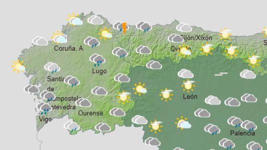 Precipitaciones abundantes en zonas de Galicia y meseta Norte