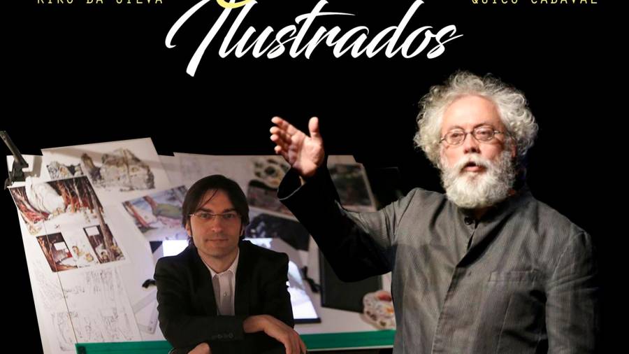 ESTA NOITE. Kiko da Silva, debuxante e guionista de cómics e máis Quico Cadaval, actor e autor de teatro, nun cartaz do seu espectáculo. Foto: ECG