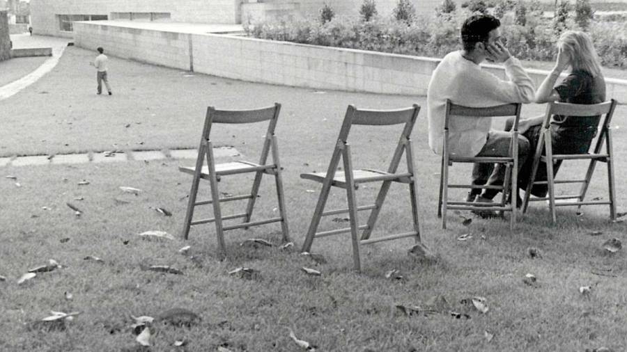 ...Cuando llevabas sillas para poder sentarte en el nuevo parque de San Domingos de Bonaval