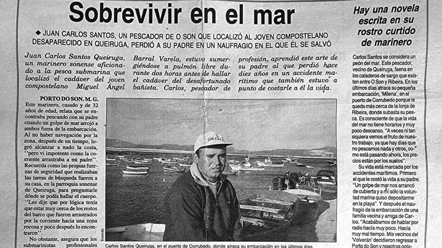 El Correo Gallego entrevistó a Juan Carlos, el marinero que encontró el cadáver, en 2001. Foto: R. S.
