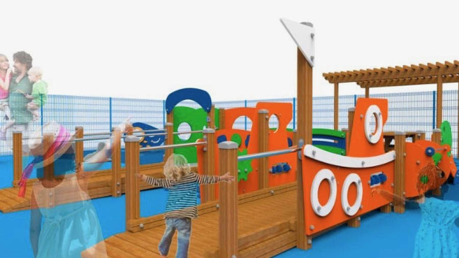Arranca la próxima semana la instalación del pionero parque infantil del CHUS