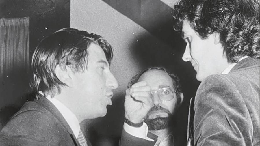 Francisco Vázquez -izqda.- con José Luis Gómez y Manuel González Vidal en 1981. Foto: ECG