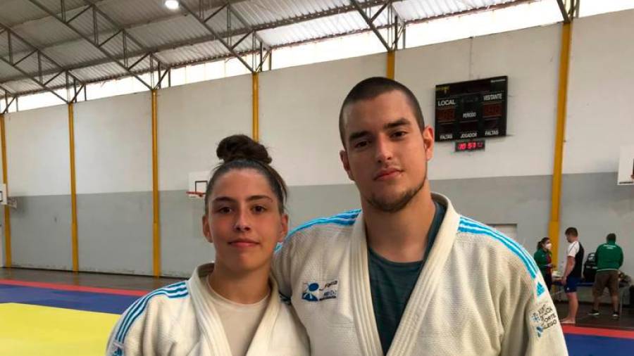 Marta y Anxo, ambos del Compostela Judo Club. Foto: S. E. 