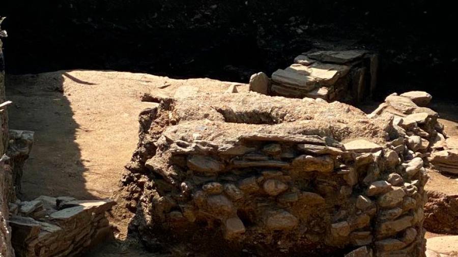 Vista dos restos arqueolóxicos atopados no barrio do Carme, en Lugo. Foto: C.L.