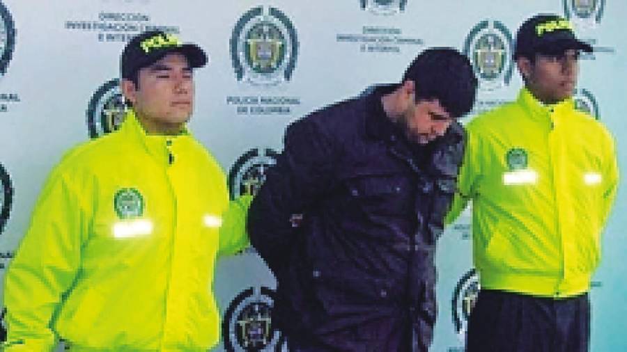 colombia. Carlos García Morales detenido en Medellín en 2011. Foto: Policía de Colombia 