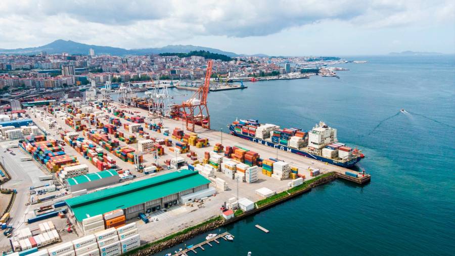 crisis. Una imagen del muelle de contenedores en el puerto de Vigo. Foto: E.P. 