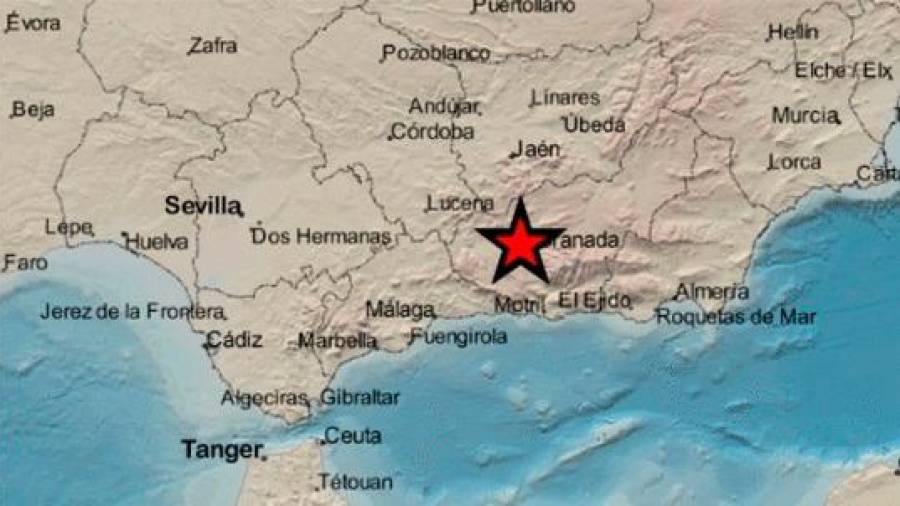 Terremoto con epicentro en la provincia de Granada. FOTO: JUNTA DE ANDALUCÍA