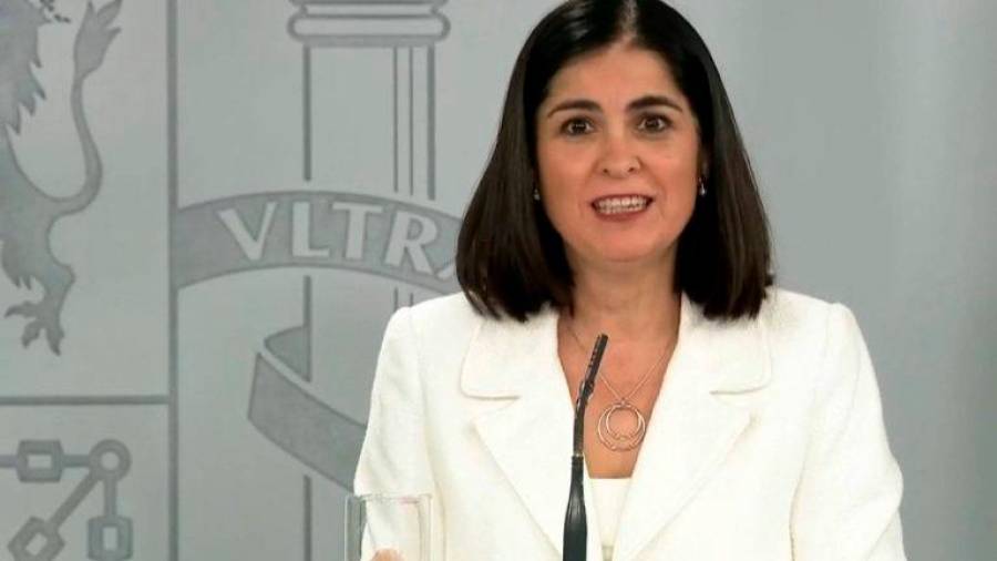 Carolina Darias, ministra de Sanidad, en comparecencia ante los medios. Foto: ECG
