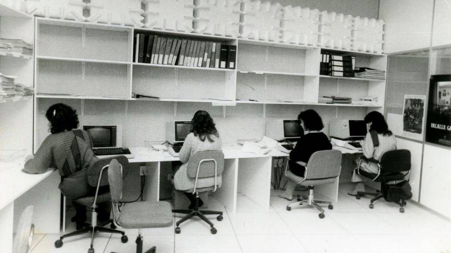 Trabajadoras del CPD en la década de los 80. Foto: M. Blanco