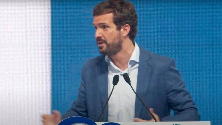 Pablo Casado durante su intervención en el 17 Congreso del PP gallego
