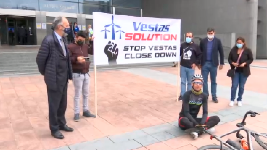 manifestación. La protesta de Vestas llega hasta Bruselas (Bélgica). Foto: TVG