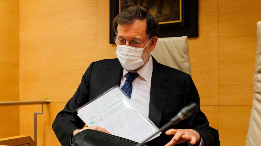 Rajoy, en la comisión sobre la Kitchen. Foto: A. Martínez Vélez/E.P.