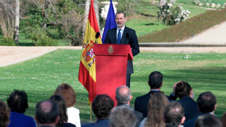 El rey Felipe VI durante el acto de homenaje a las víctimas del 11-M. Foto: Europa Press