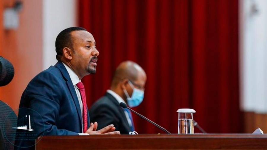 El primer ministro de Etiopía, Abiy Ahmed, interviene ante el Parlamento. FOTO: OFICINA DEL PRIMER MINISTRO DE ETIOPÍA