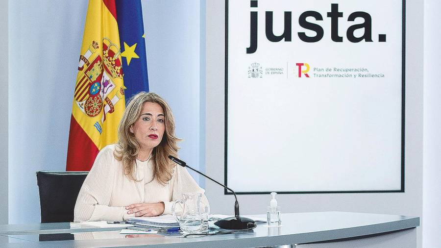 Raquel Sánchez, ayer en la rueda de prensa del Consejo de Ministros. Foto: Europa Press