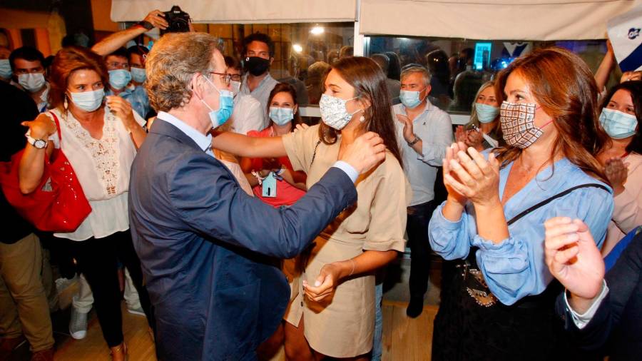 Alberto Núñez Feijóo tras ganar las elecciones gallegas con mayoría absoluta por cuarta vez