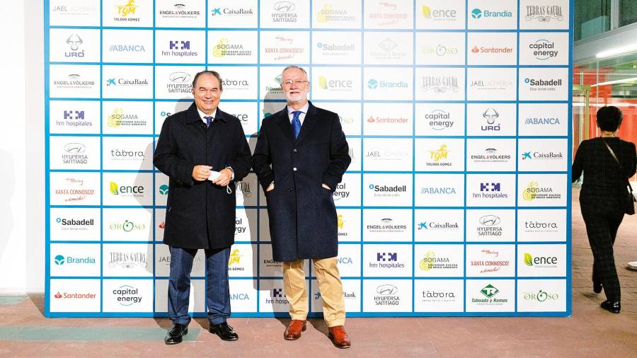 Roberto Pereira, presidente del Club Financiero, y José Crespo, alcalde de Lalín