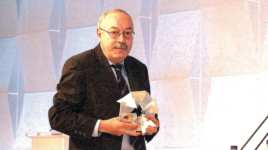 Manolo Blanco cuando recibió en el año 2004 el Premio Galicia de Comunicación