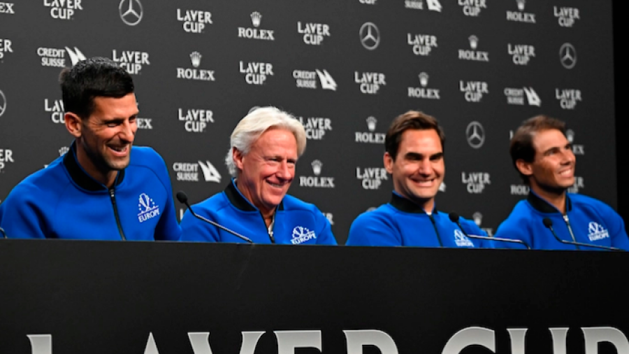 Djokovic, Borg, Federer y Nadal este jueves en Londres. Foto: L.C.