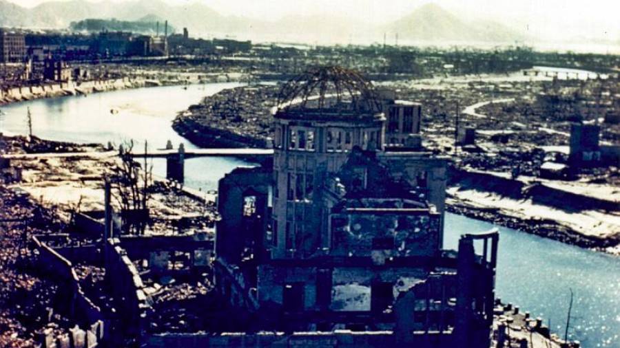 El Salón para la Promoción Industrial de la Prefectura de Hiroshima, más tarde fue preservado como un monumento. (Fuente, es.euronews.com)