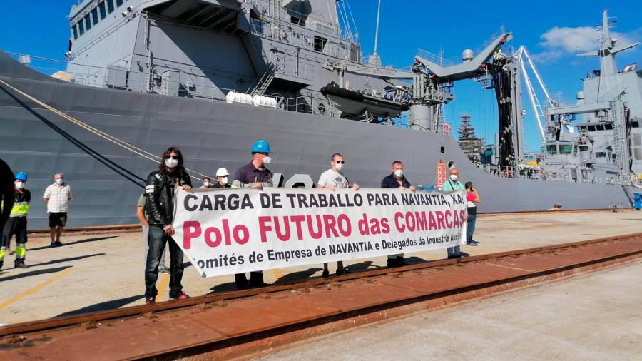 Los operarios de Navantia Ferrol piden más carga de trabajo. FOTO: EUROPA PRESS