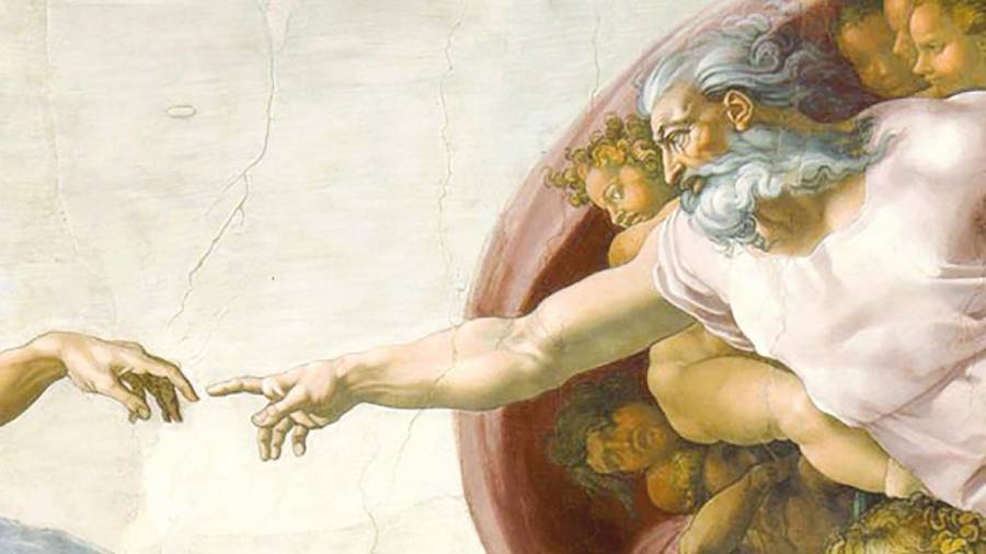 Fresco de la Capilla Sixtina en la ciudad de Vaticano. Detalle de la mano divina. Foto: ECG