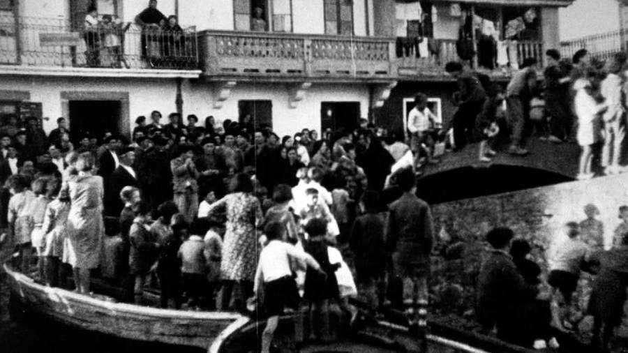 Imaxe da chegada das Misións Pedagóxicas á vila malpicá en outubro de 1933. Foto: Concello de Malpica