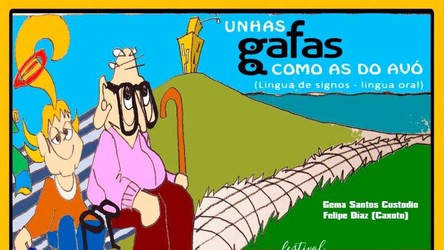 Cartel informativo do contacontos inclusivo de Caxoto: “Unhas gafas como as do avó”.