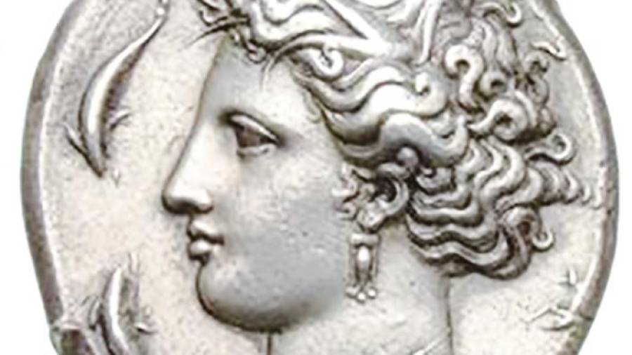 Dracma de plata de la ciudad de Siracusa, siglo V.a C.