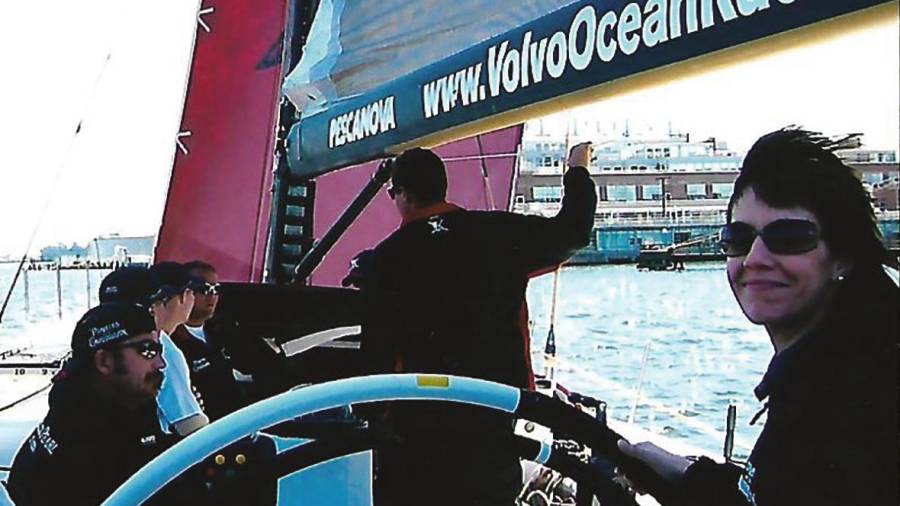 A bordo del barco de Pescanova en el puerto de Baltimore (EE. UU.) durante su participación en la Volvo Ocean Race del año 2006. Foto: ECG