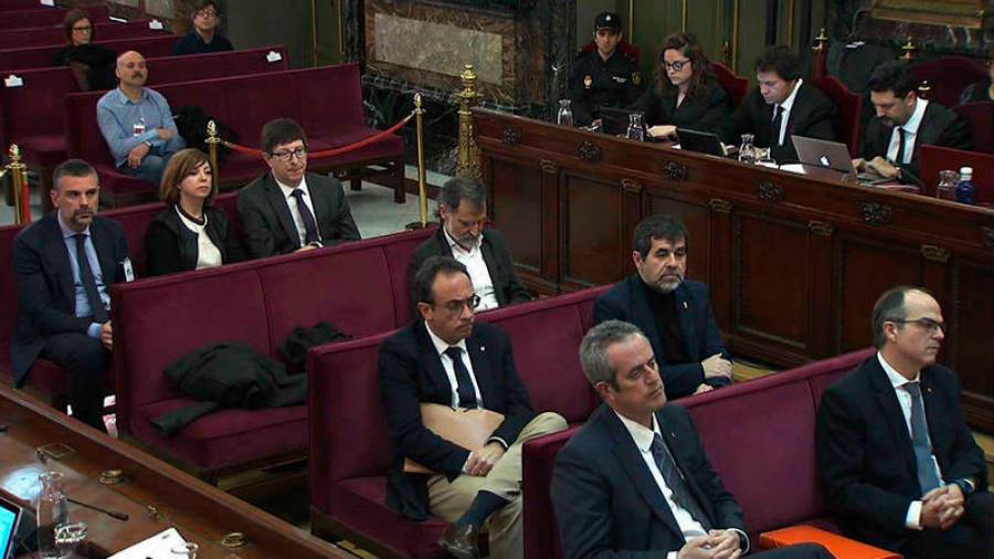 independentistas. Un momento de una sesión judicial sobre el ‘procés’. Foto: EFE