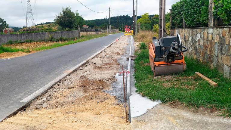 Estado das obras da senda peonil entre Lapido e Maguxe a finais da pasada semana. Foto: CG