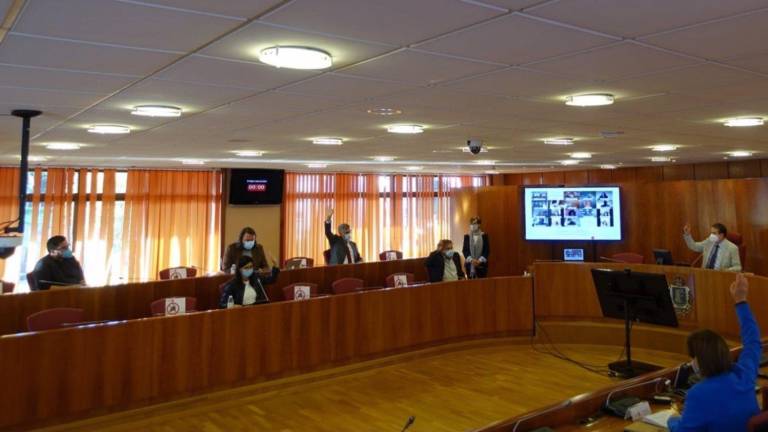 15/10/2020 Imagen de la sesión plenaria celebrada este jueves en el Concello de Vigo, donde fue aprobada la modificación puntual del PXOM de 1993. CONCELLO DE VIGO/EP