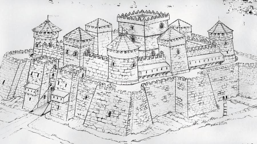 Dibujo interpretativo del Castillo construido en su día para los arzobispos de la Catedral. Foto: ECG