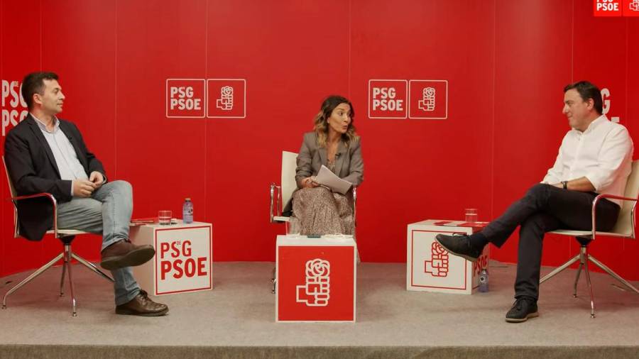 Gonzalo Caballero y Valentín González Formoso durante el debate moderado por la periodista Carmen Chao. Foto: ECG